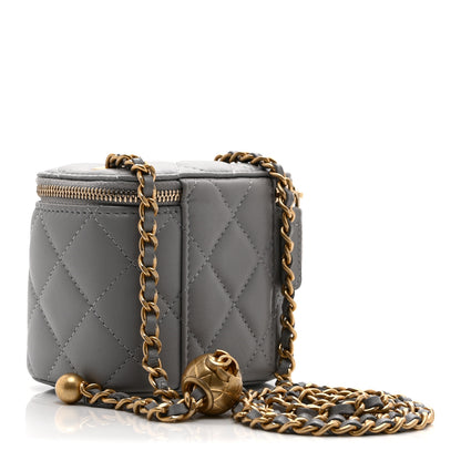 Chanel Lambskin Quilted Pearl Crush Mini Vanity Case With Chain Light Purple 3 of 10