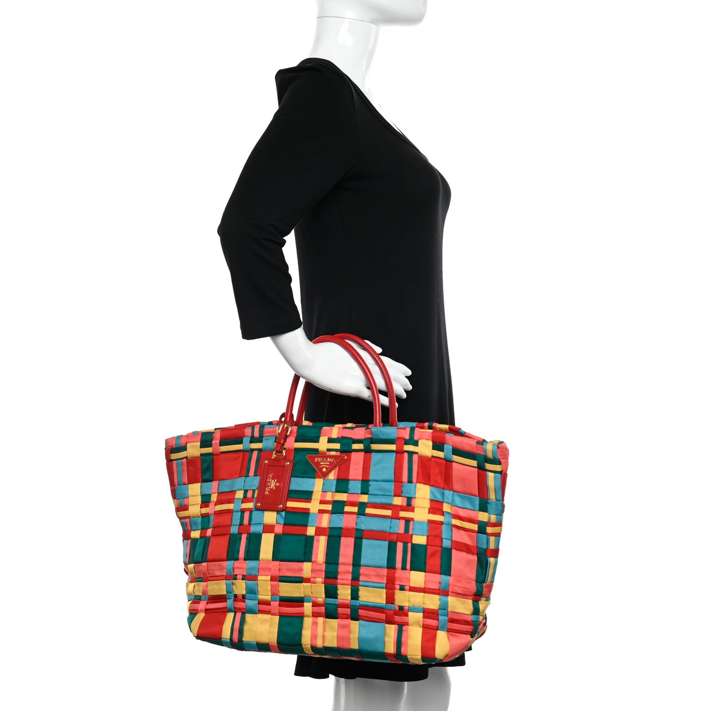 Tessuto Nylon Weave Shopping Tote Multicolor