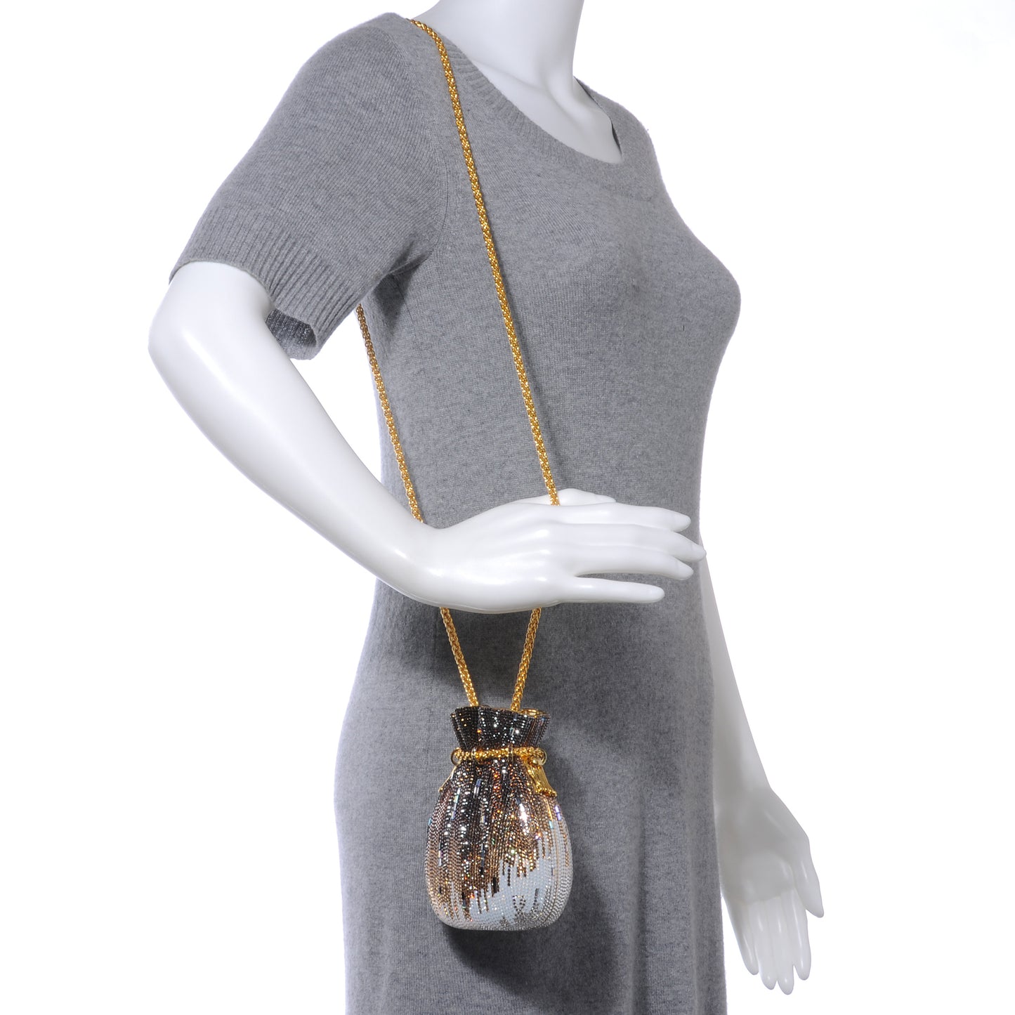 Swarovski Crystal Igloo Pattern Pouch Minaudiere Evening Bag