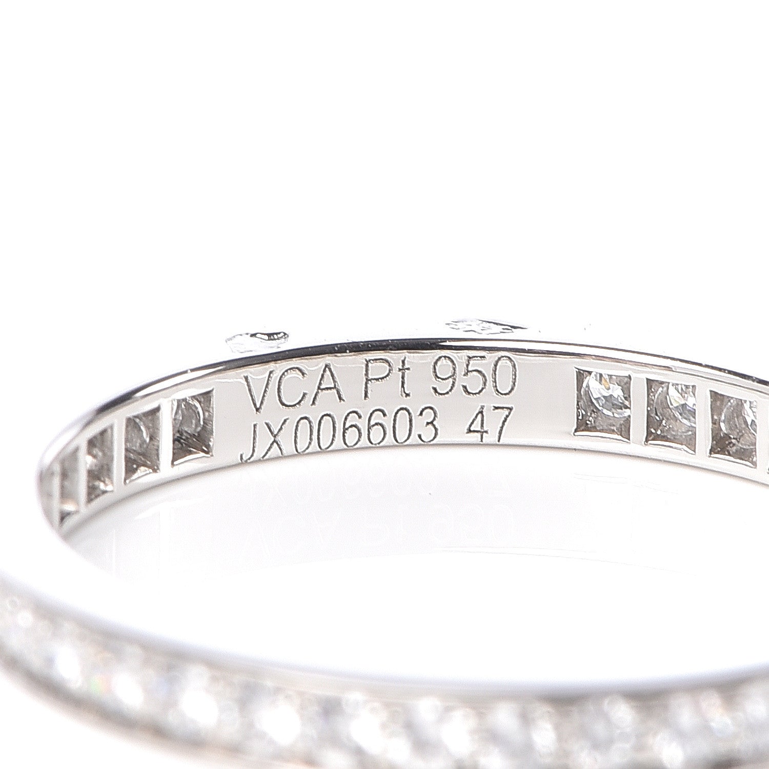 Van Cleef & Arpels Platinum Diamond 2.1mm Romance Wedding Band Ring 47 4 4 of 5