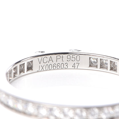 Van Cleef & Arpels Platinum Diamond 2.1mm Romance Wedding Band Ring 47 4 4 of 5