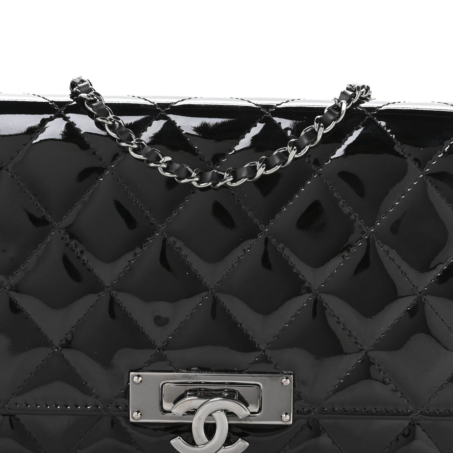 Chanel Patent Quilted Golden Class Wallet on Chain WOC Black 9 of 12