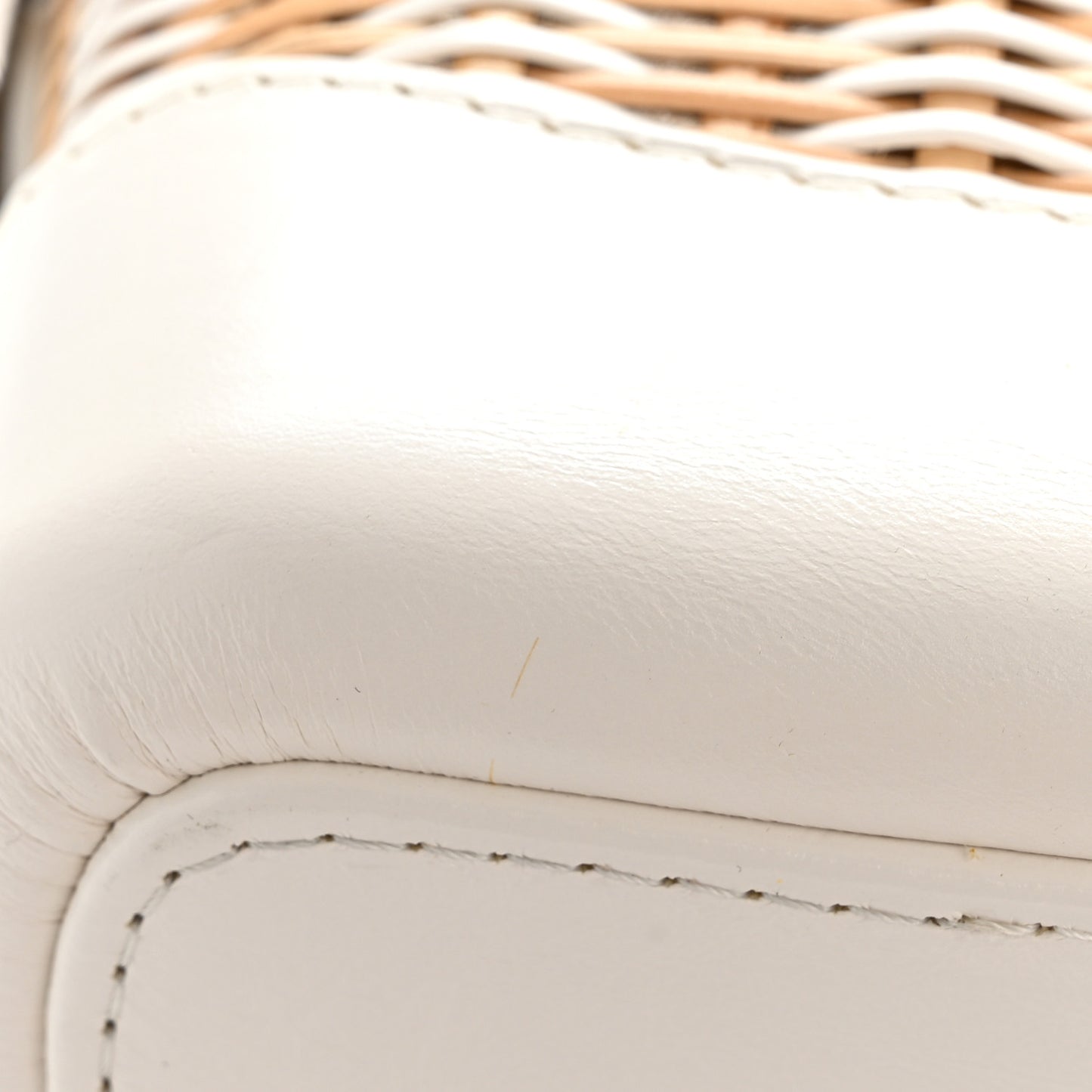Rattan Calfskin Small Gabrielle Hobo Beige Ivory