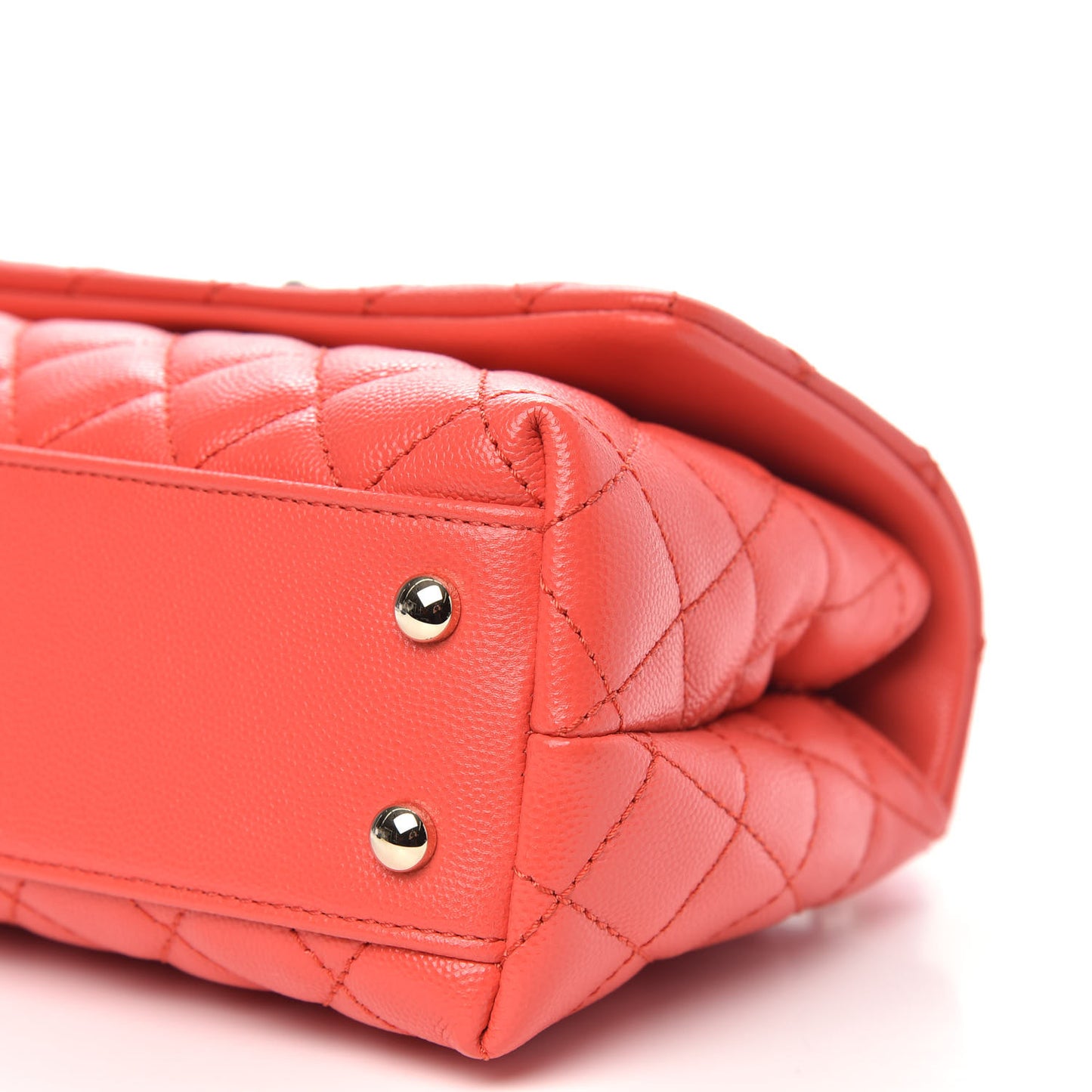 Caviar Quilted Mini Coco Handle Flap Red