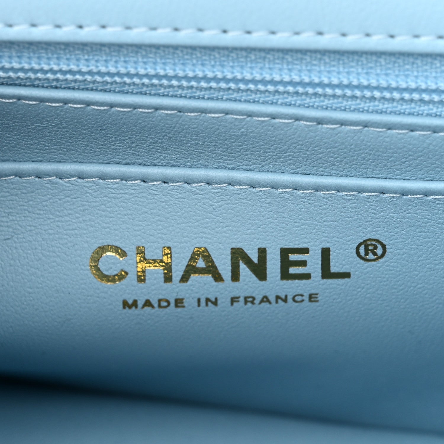 Chanel Lambskin Quilted Bi-Color Mini Top Handle Rectangular Flap Navy Blue Light Blue 6 of 11