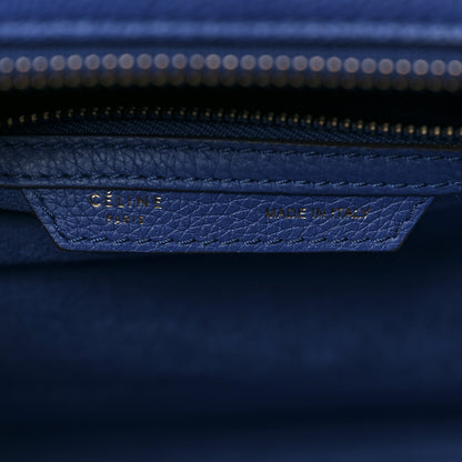 Celine Drummed Calfskin Mini Luggage Indigo 7 of 14