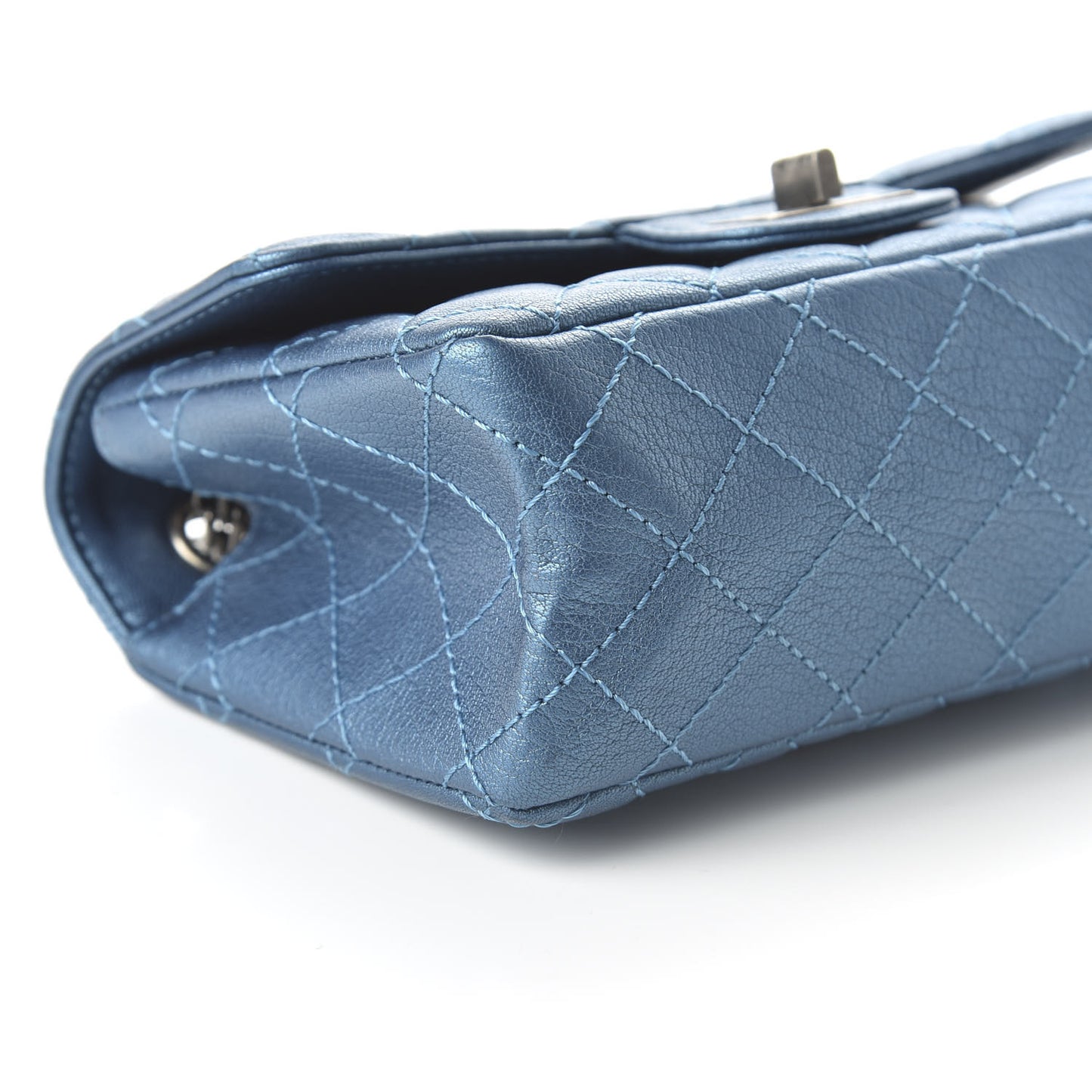 Metallic Sheepskin Quilted 2.55 Reissue Mini Flap Blue