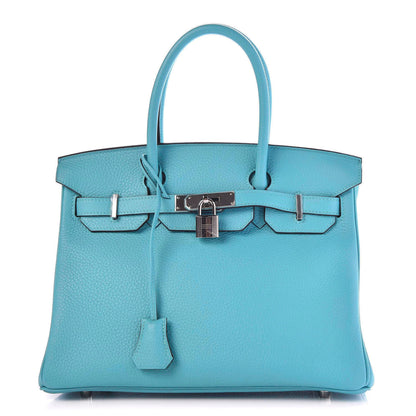 Hermes Taurillon Clemence Birkin 30 Bleu Saint Cyr 1 of 10
