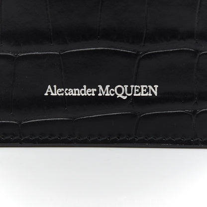 Alexander McQueen Crocodile Embossed Chain Phone Case Black 7 of 9