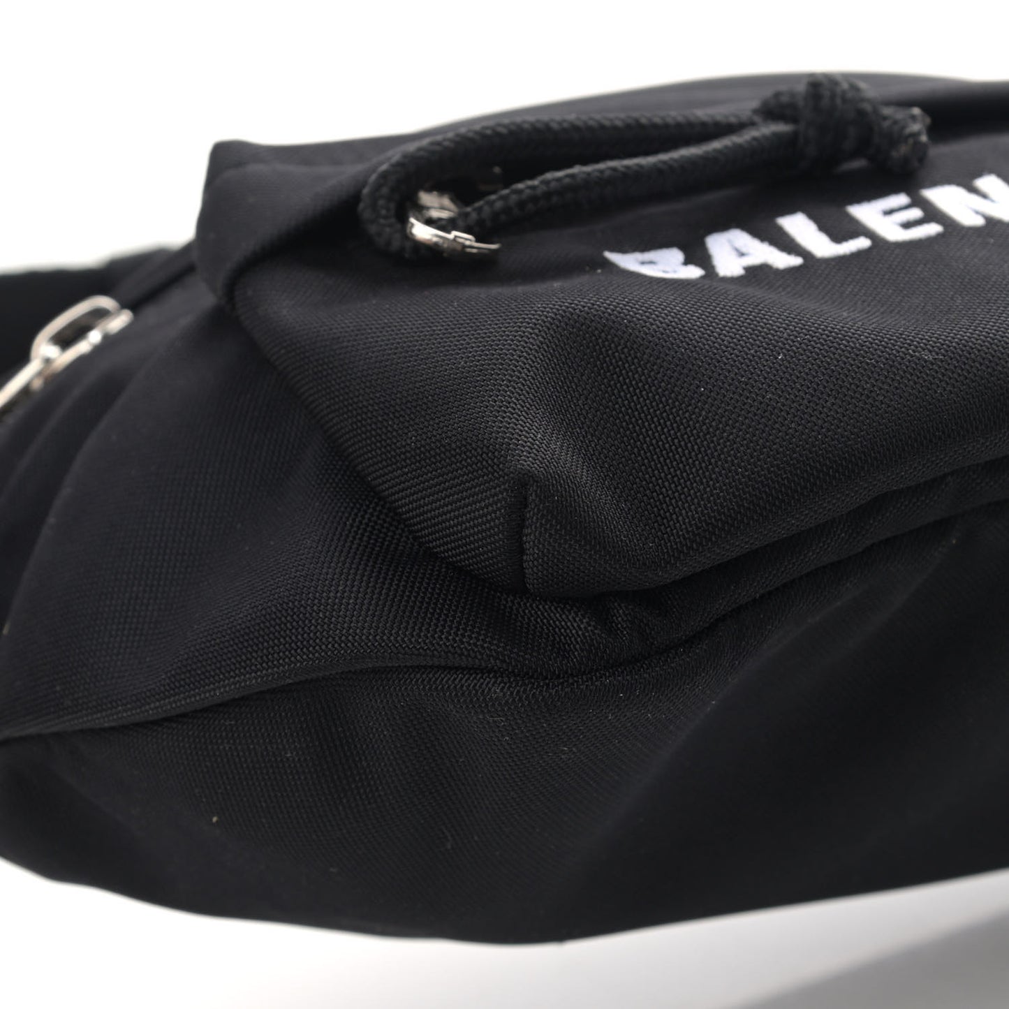 Sport Nylon Logo Embroidered Wheel Belt Bag Black White