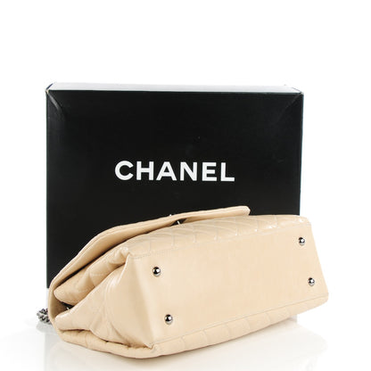 Chanel Aged Calfskin Quilted Supple Trapeze Flap Light Beige 4 of 8