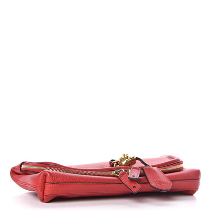 Alexander McQueen Grainy Calfskin Padlock Skull Clutch Red 4 of 7