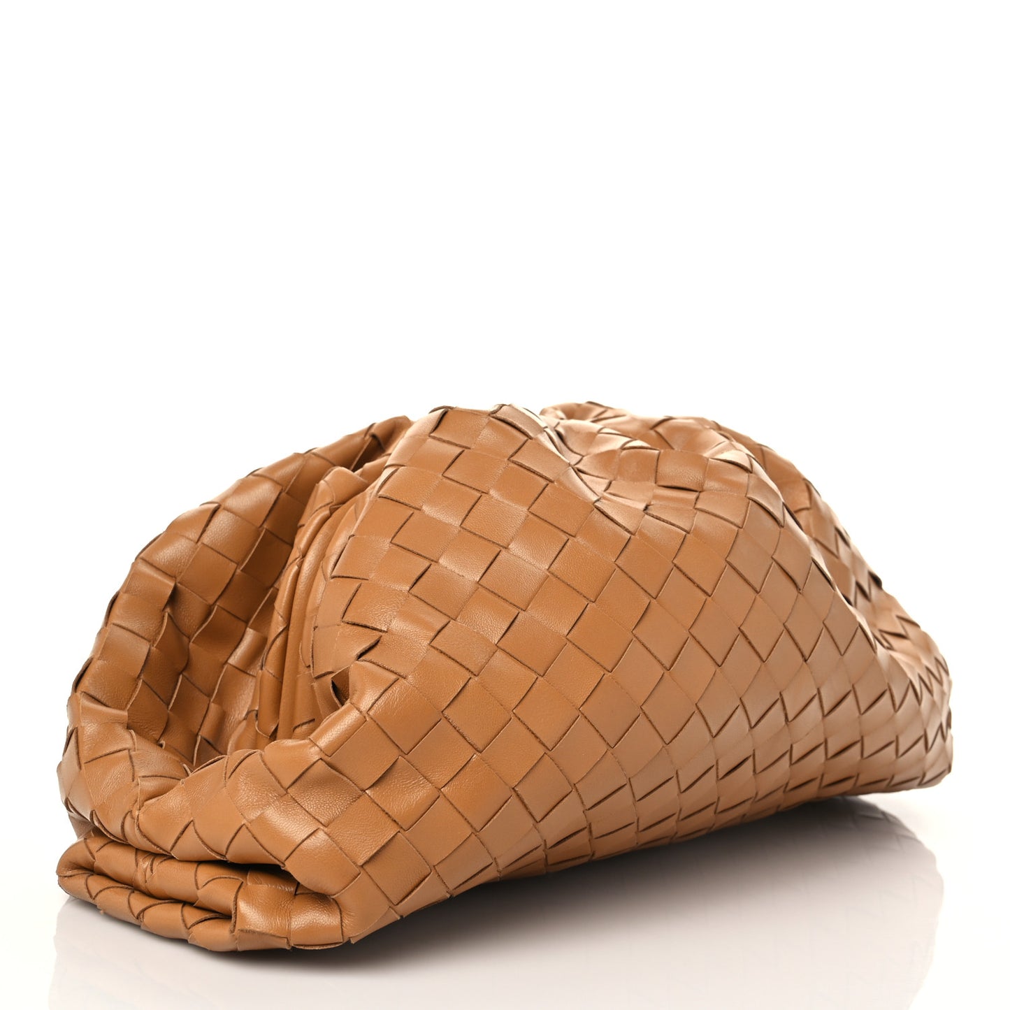 Nappa Maxi Intrecciato The Pouch Oversized Clutch Caramel