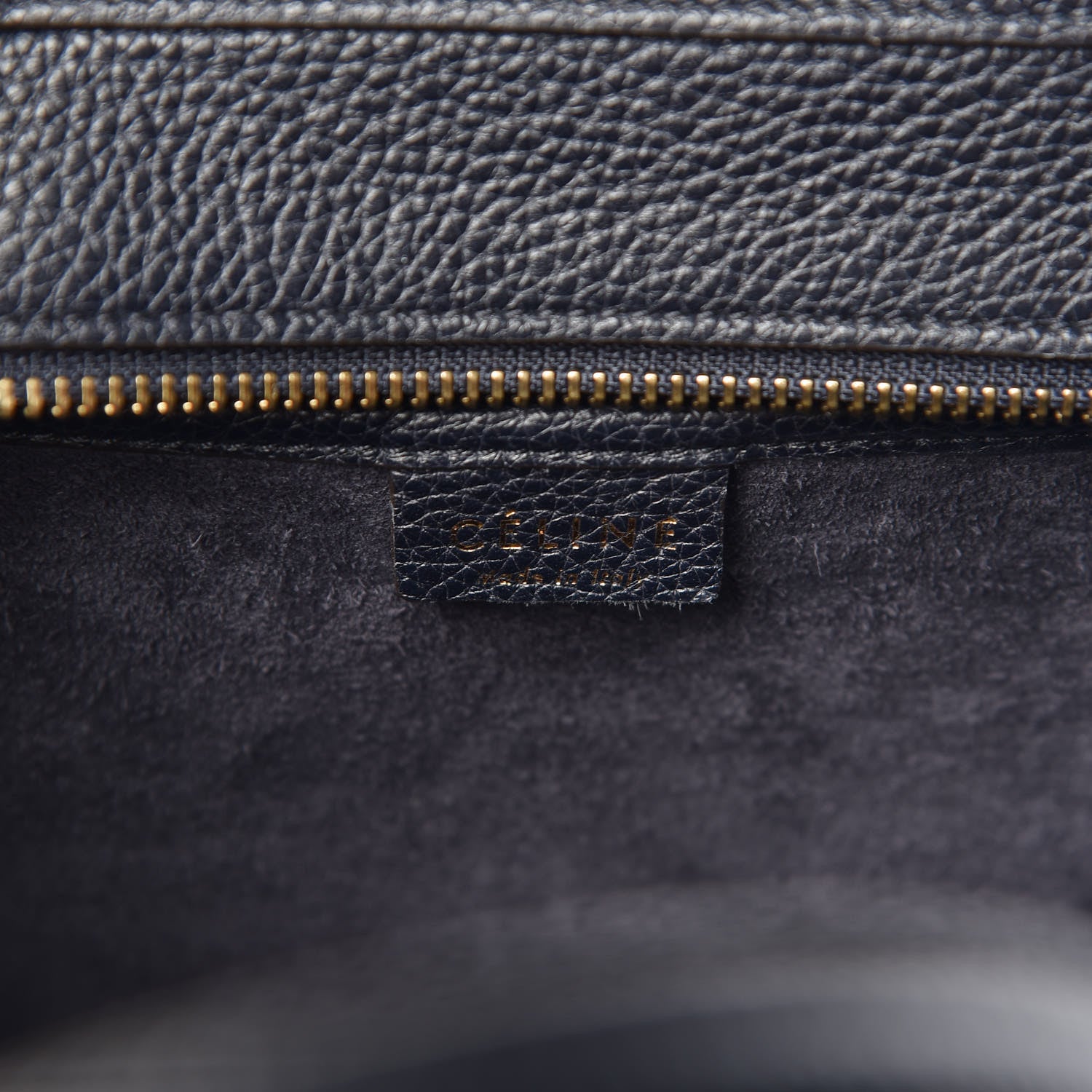 Celine Drummed Calfskin Nano Luggage Midnight 6 of 9