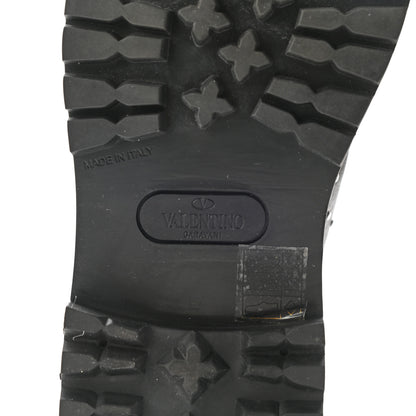 Valentino Garavani Calfskin Rockstud Studded Combat Boots 37 Black 6 of 8