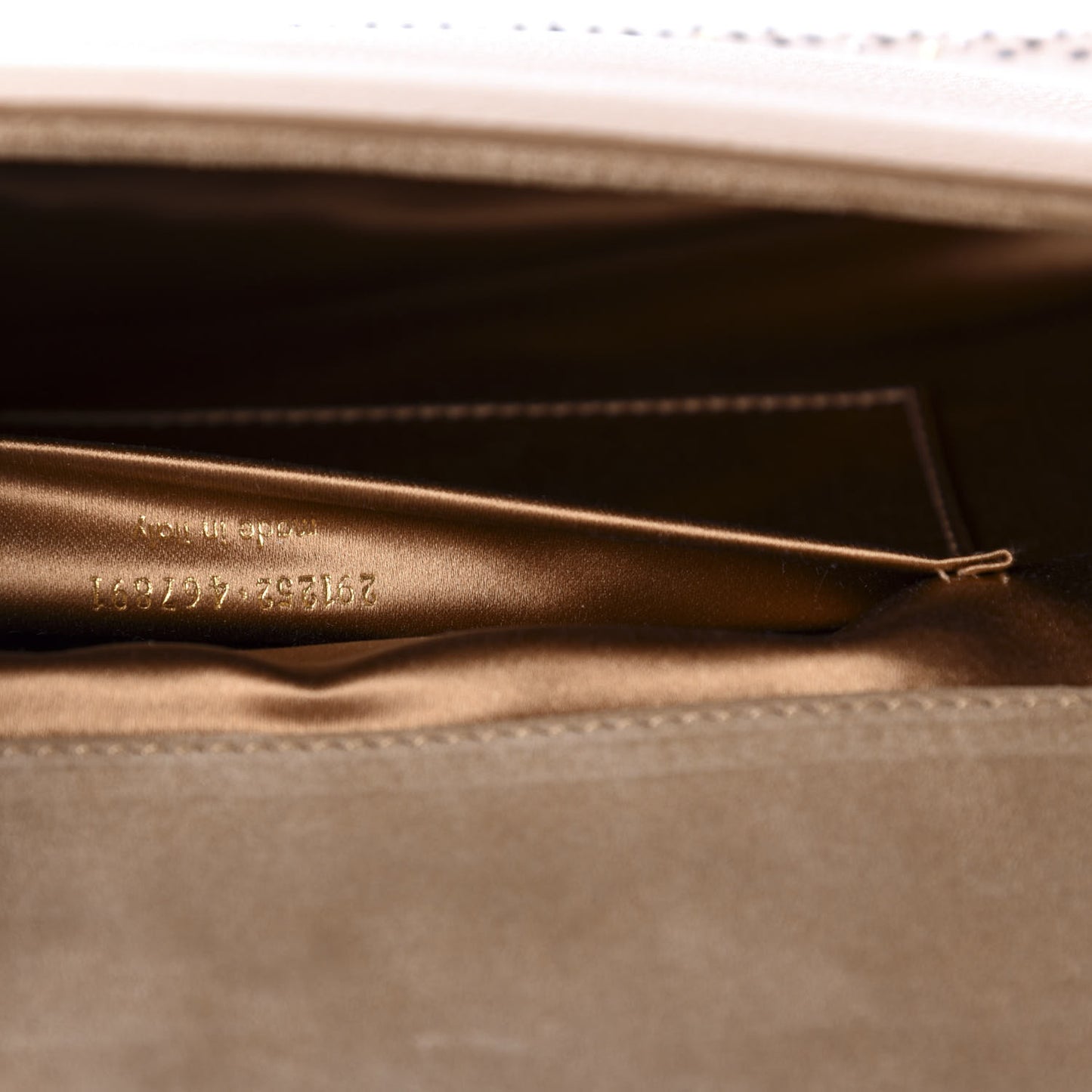 Lambskin Studded Y Clutch Beige