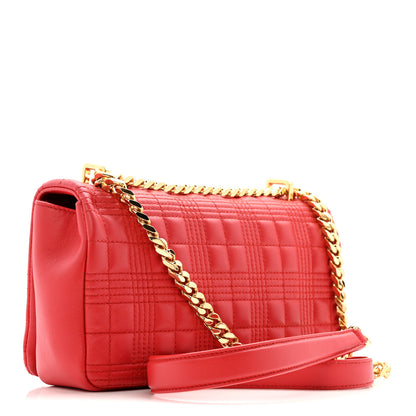Burberry Lambskin Quilted Small Lola Bag Bright Red 3 of 15