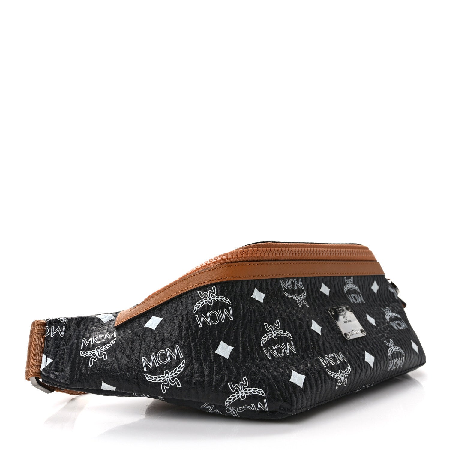 MCM Visetos Small Fusten Belt Bag Black Cognac 4 of 12