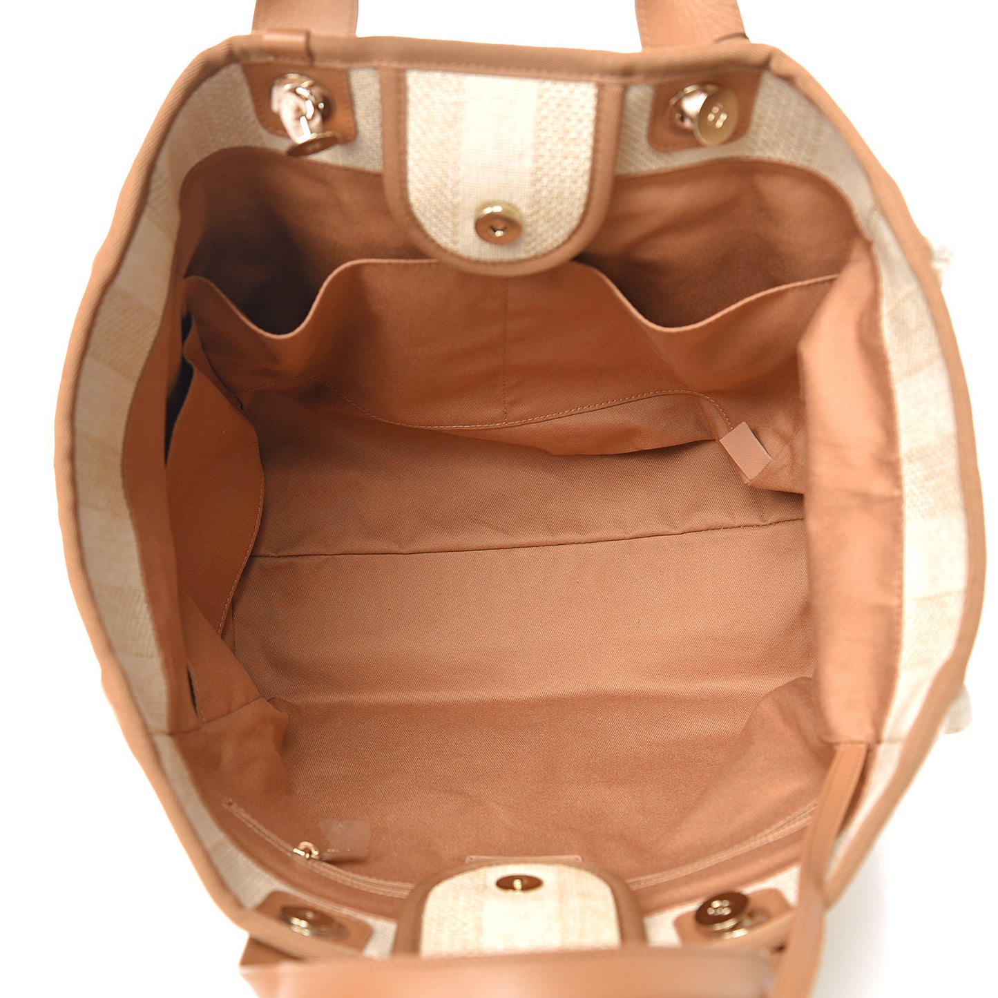 Straw Raffia Calfskin Striped Medium Deauville Tote Beige
