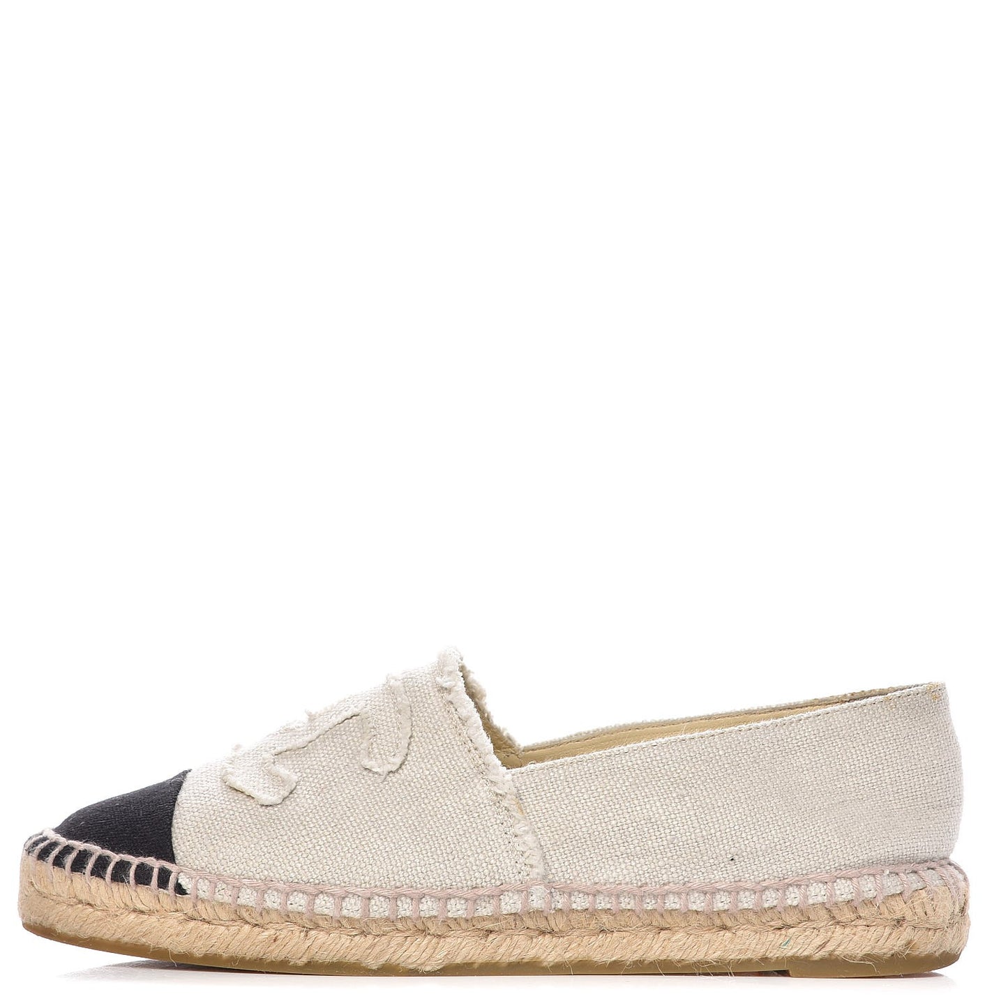 Linen CC Espadrilles 39 Beige Black