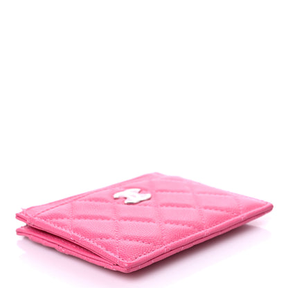 Chanel Caviar Quilted CC Zip Card Holder Dark Pink 4 of 11