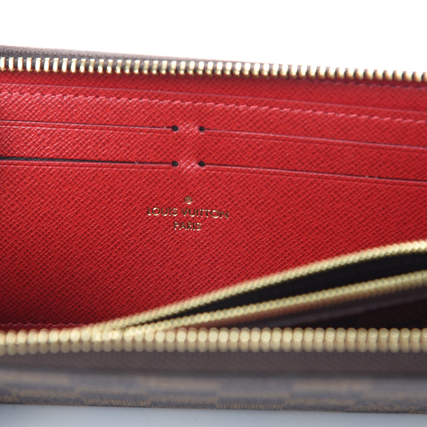 Damier Ebene Clemence Wallet Cherry