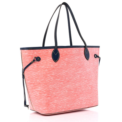 Louis Vuitton Epi Neverfull MM Denim Red 3 of 8