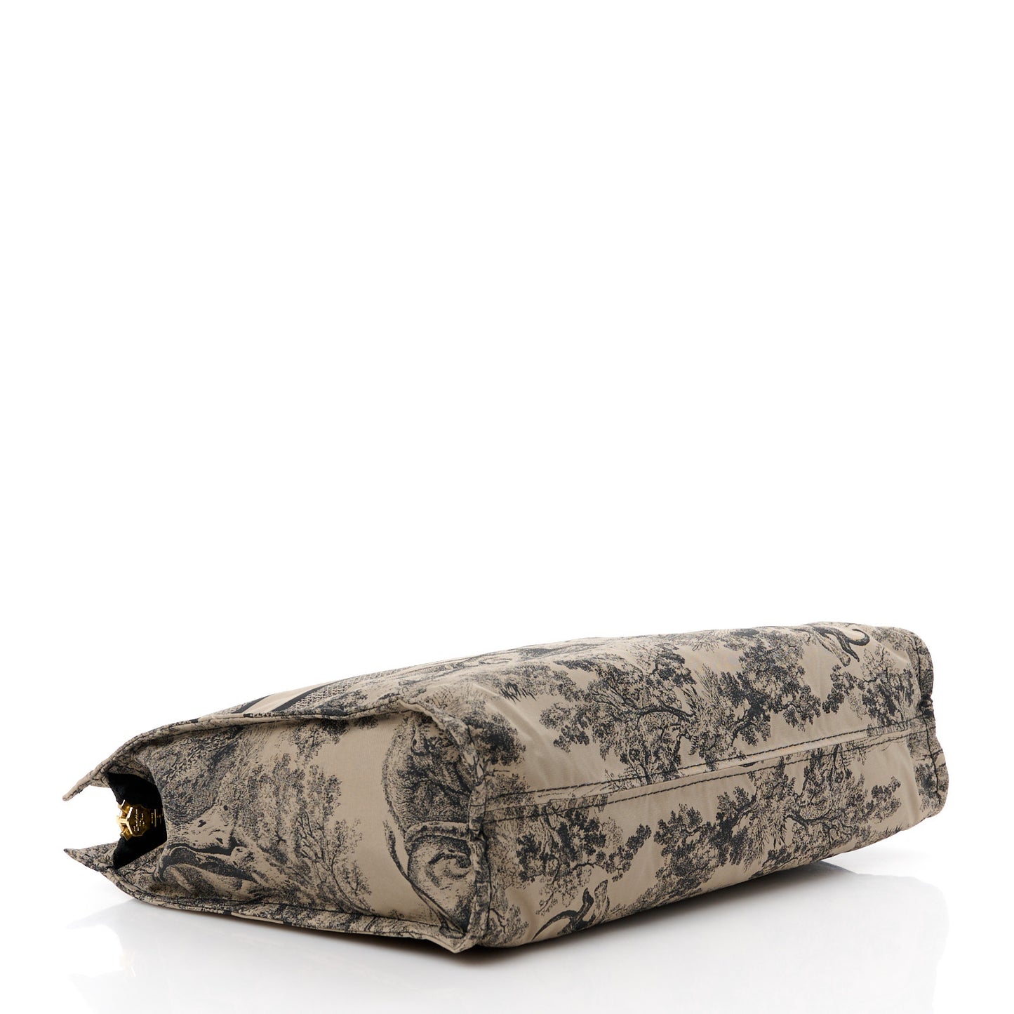 Canvas Embroidered Toile De Jouy Diortravel Zipped Pouch Brown