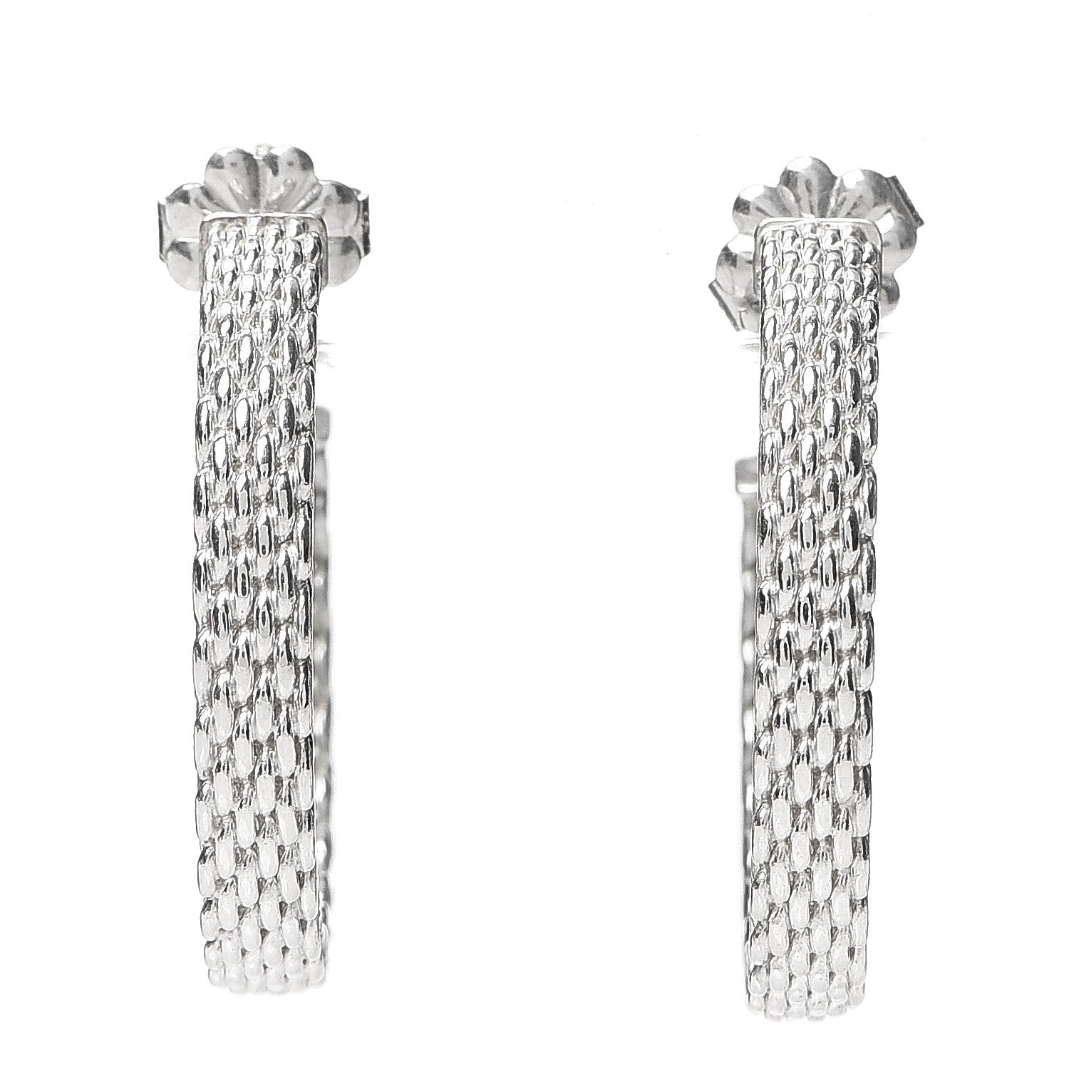 Tiffany Sterling Silver Narrow Somerset Hoop Earrings 1 of 5