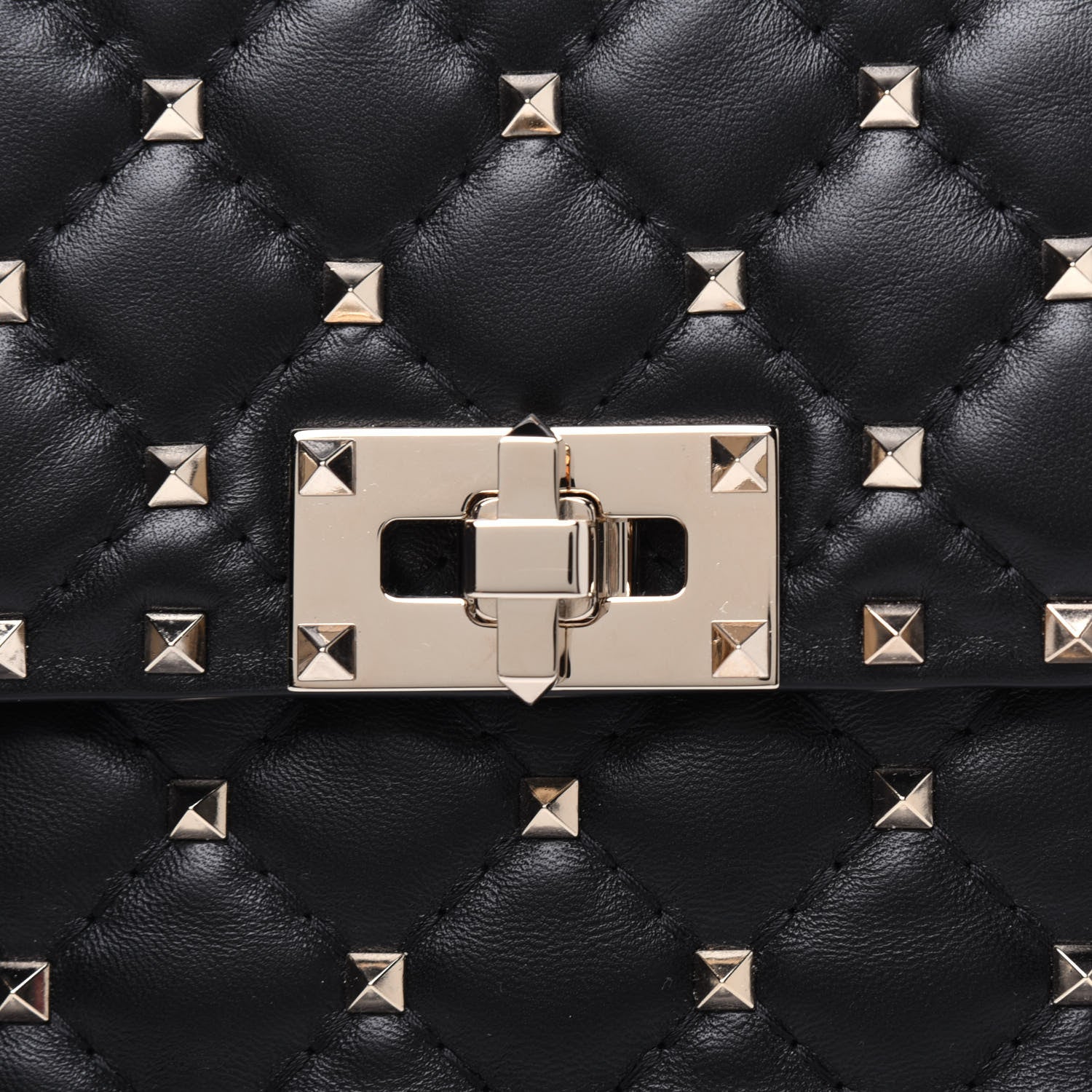 Valentino Garavani Lambskin Medium Rockstud Spike Shoulder Bag Black 13 of 13