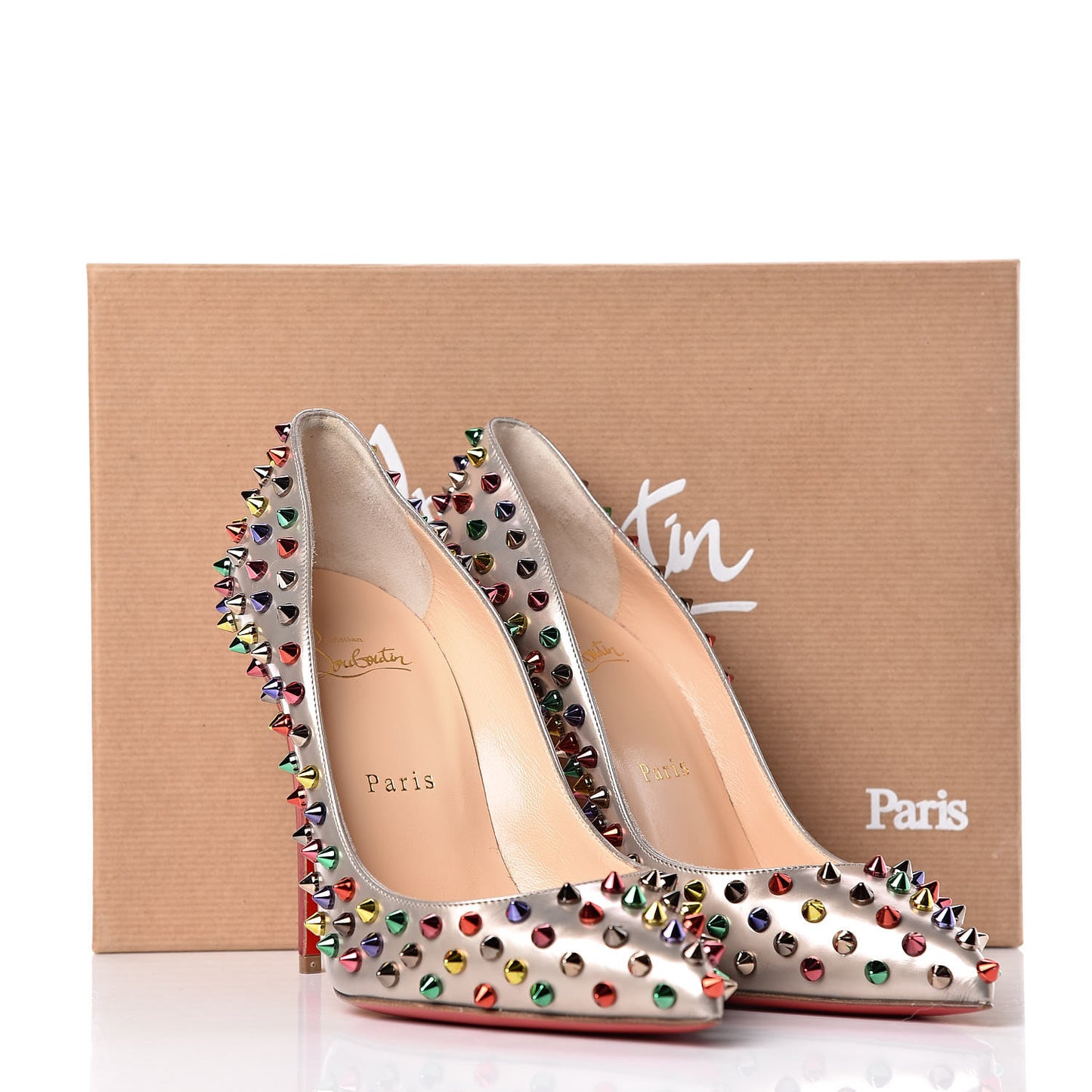 Specchio Follies Spikes 100 Pumps 38.5 Beige Multicolor