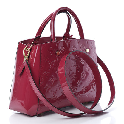 Louis Vuitton Vernis Montaigne BB Magenta 3 of 10