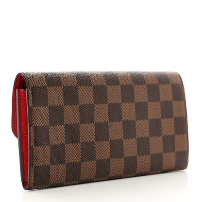 Louis Vuitton Damier Ebene Emilie Wallet Red 3 of 7