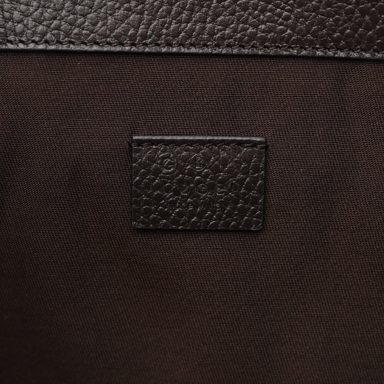 Gucci Monogram Dollar Calfskin O Drawstring Backpack Beige Ebony Testa di Moro Dark Chocolate 8 of 10