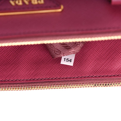 Prada Saffiano Small Galleria Double Zip Tote Peonia 7 of 11