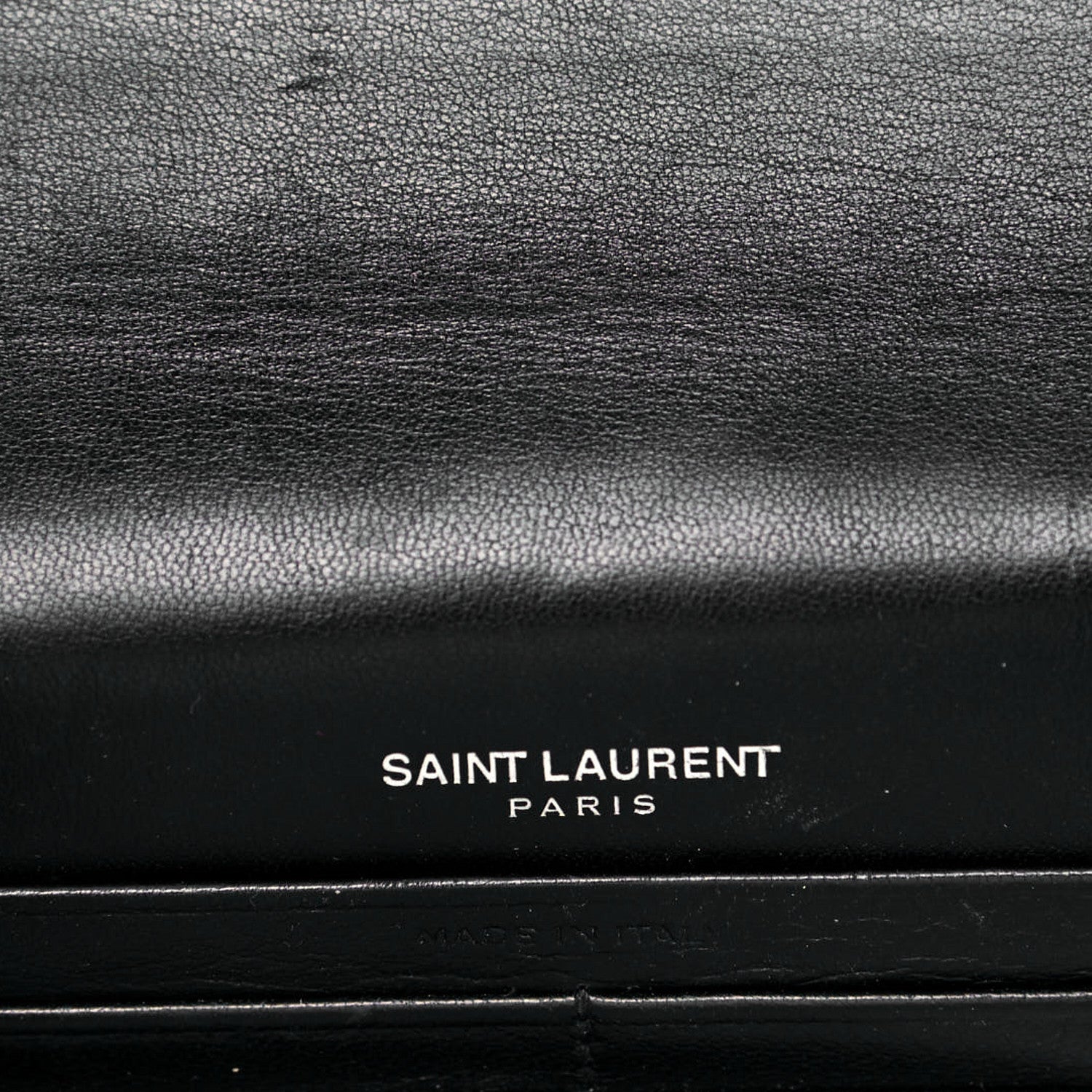 Saint Laurent Calfskin Crocodile Embossed Kate Monogram Tassel Chain Wallet Black 6 of 8