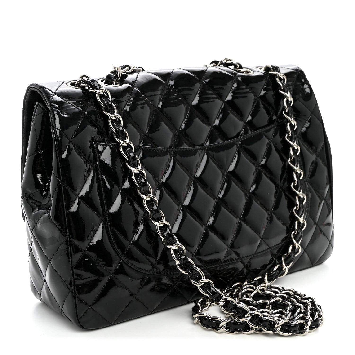 Chanel Patent Quilted Jumbo Single Flap Black 3 of 10