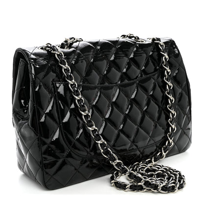 Chanel Patent Quilted Jumbo Single Flap Black 3 of 10