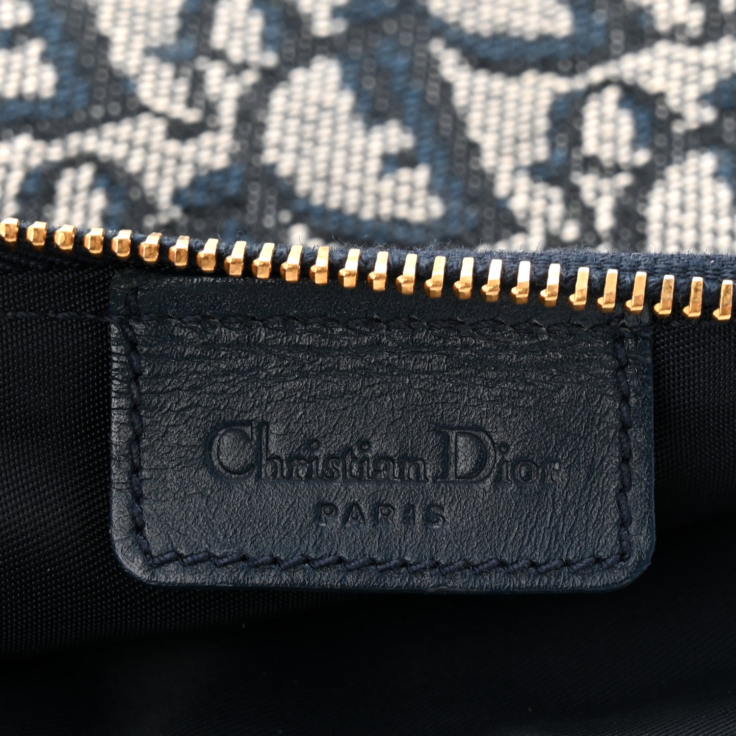 Christian Dior Monogram Mini Saddle Pochette Navy 6 of 10