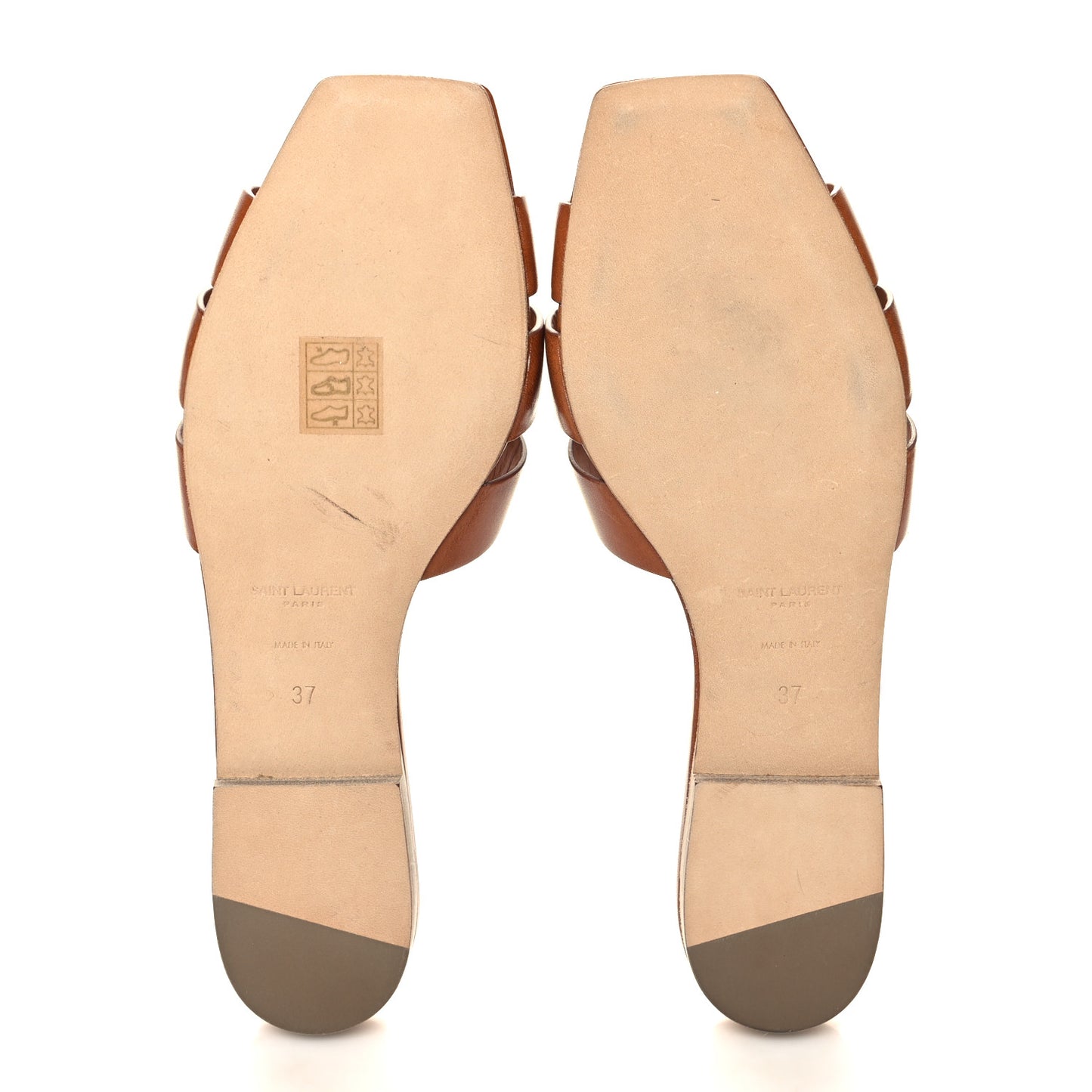 Calfskin Tribute 05 Slide Sandals 37 Amber