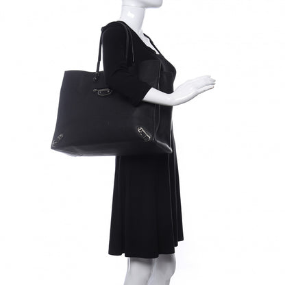 Balenciaga Grained Calfskin Silver Metallic Edge Hardware Papier A4 Tote Black 2 of 15