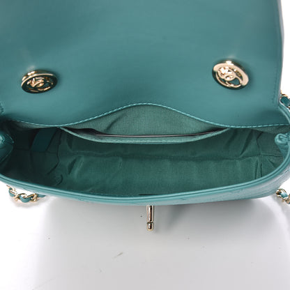 Chanel Calfskin Stitched Small Covered CC Flap Bag Green 7 of 9