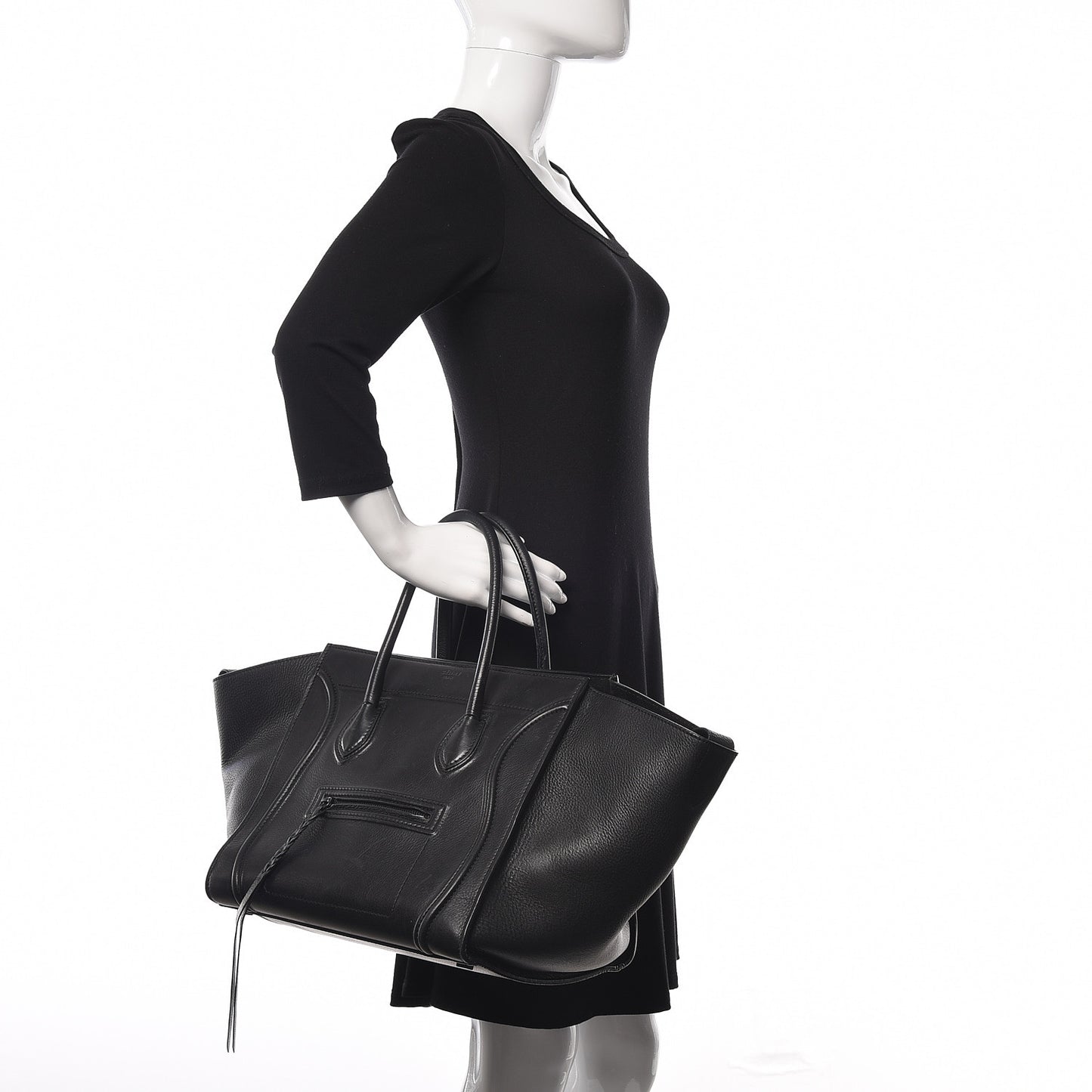 Smooth Calfskin Medium Phantom Luggage Black