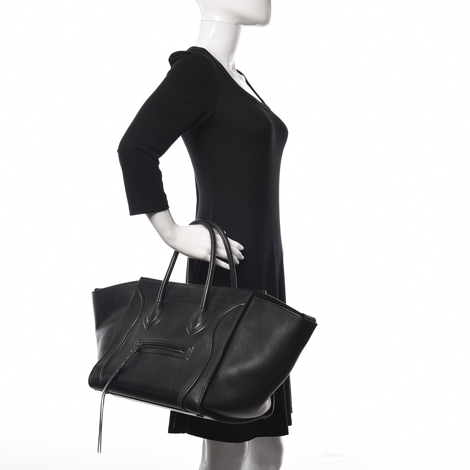 Celine Smooth Calfskin Medium Phantom Luggage Black 2 of 20