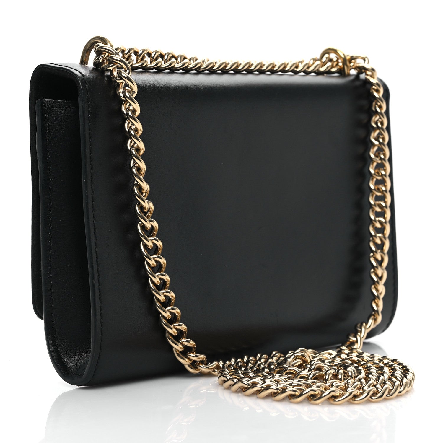 Louis Vuitton Calfskin Chain Louise MM Black 3 of 8