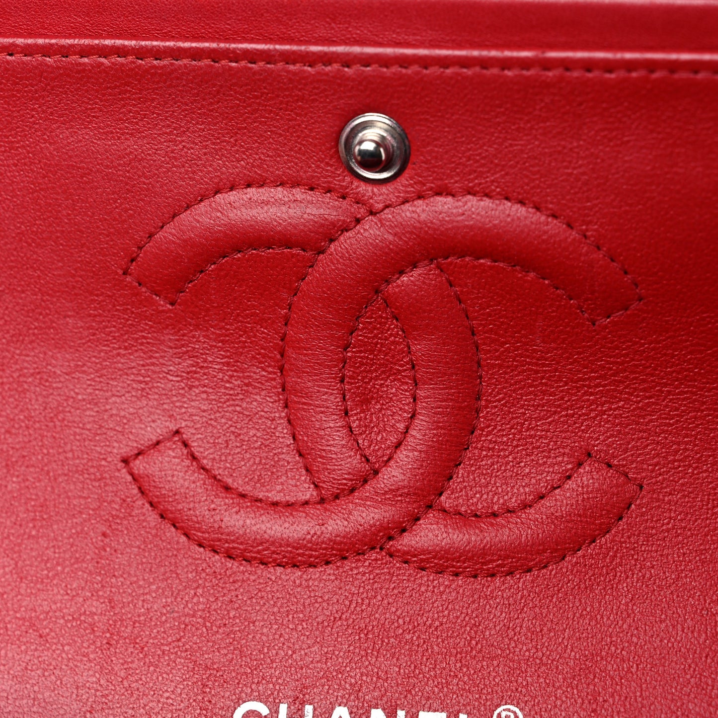 Lambskin Quilted Medium Double Flap Red