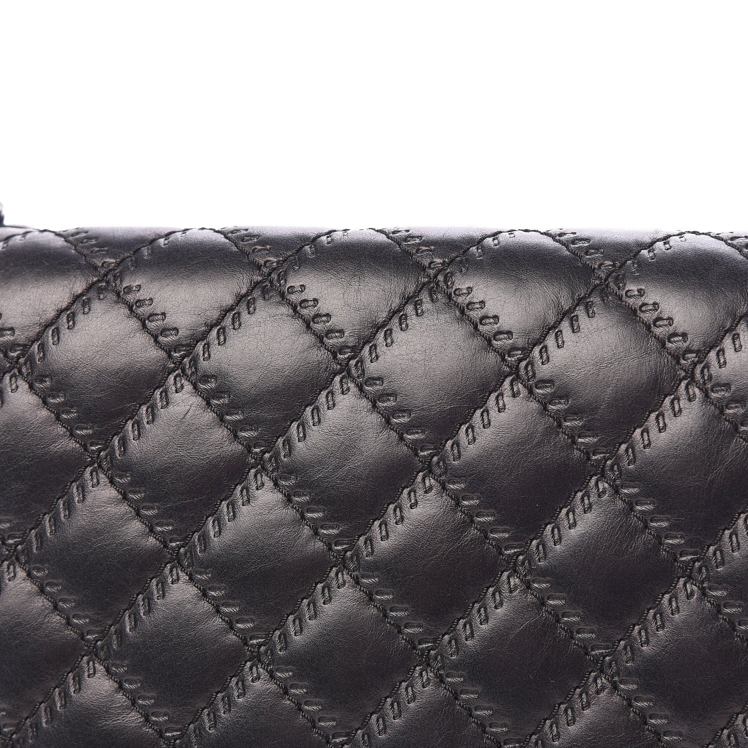 Chanel Calfskin Embossed Stitch Large Boy Flap Black 15 of 19