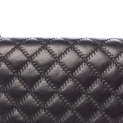 Chanel Calfskin Embossed Stitch Large Boy Flap Black 15 of 19