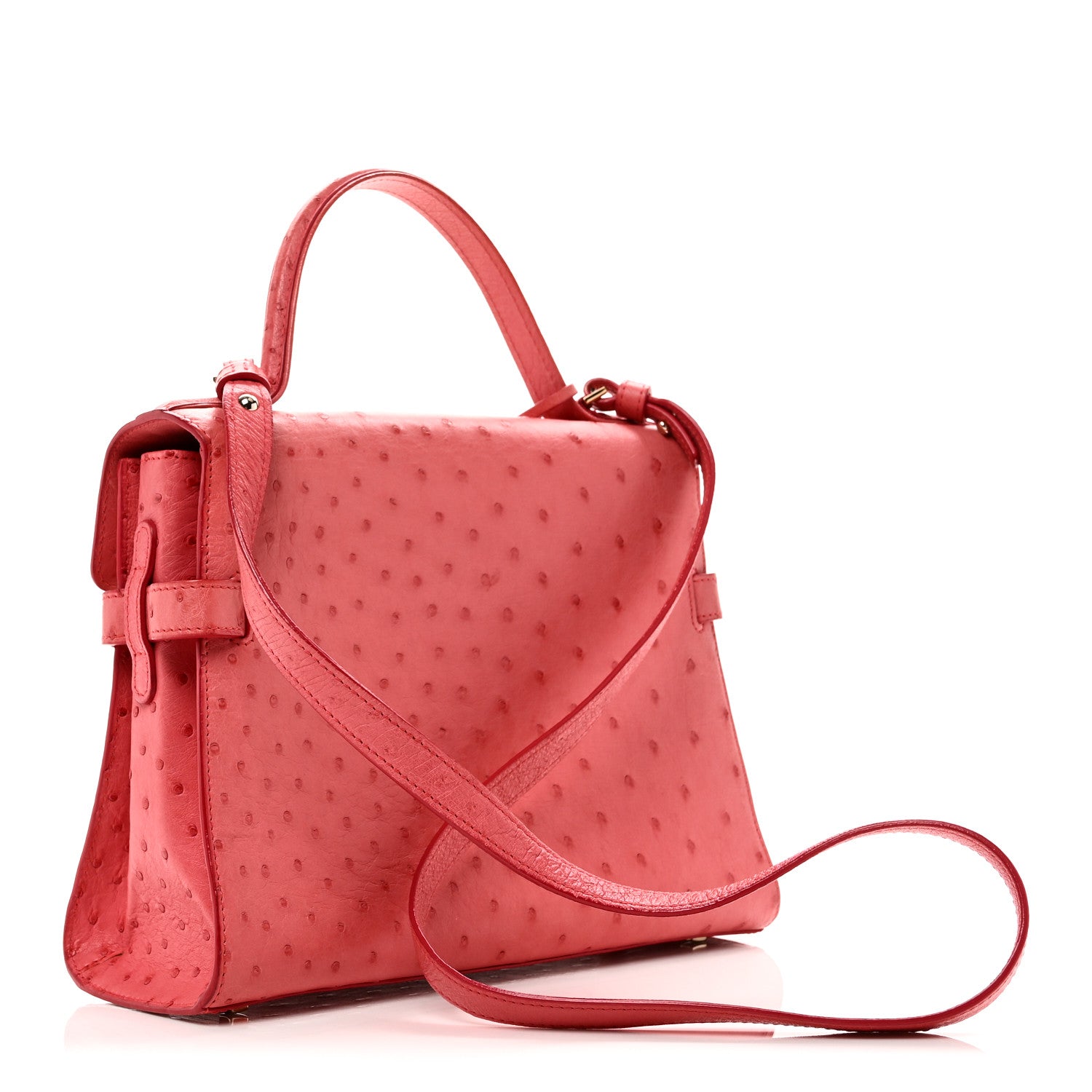 Delvaux Ostrich MM Tempete Satchel Pink 3 of 9