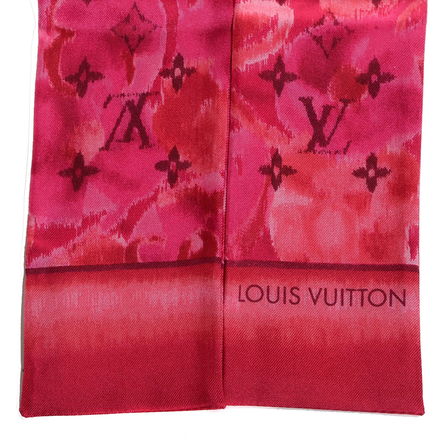 Louis Vuitton Silk Monogram Ikat Summer Bandeau Rose Indien 3 of 5
